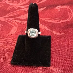 Judith Ripka SS Blue Topaz Ring